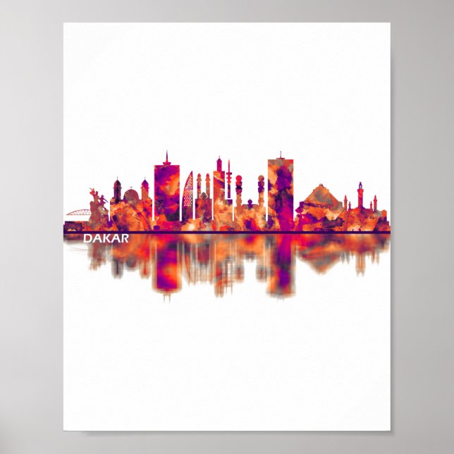 Dakar Senegal Skyline Poster (Framsidan)