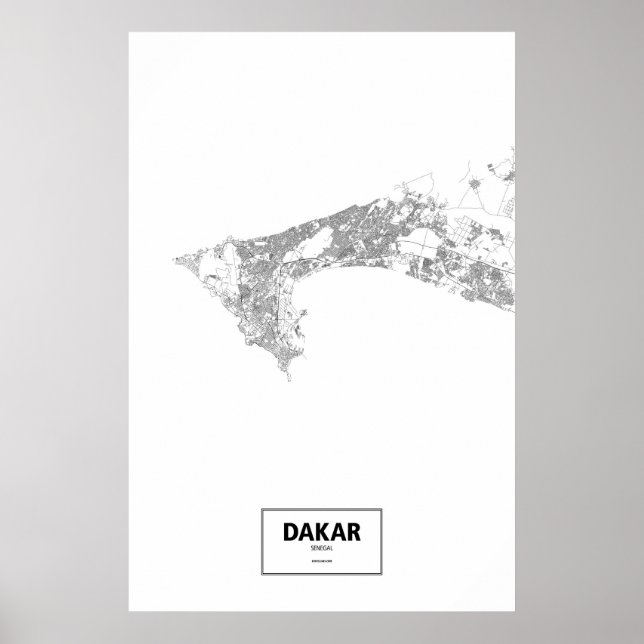 Dakar, Senegal (svart på vit) Poster (Framsidan)