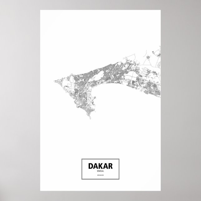 Dakar, Senegal (svart på vitt) Poster (Framsidan)