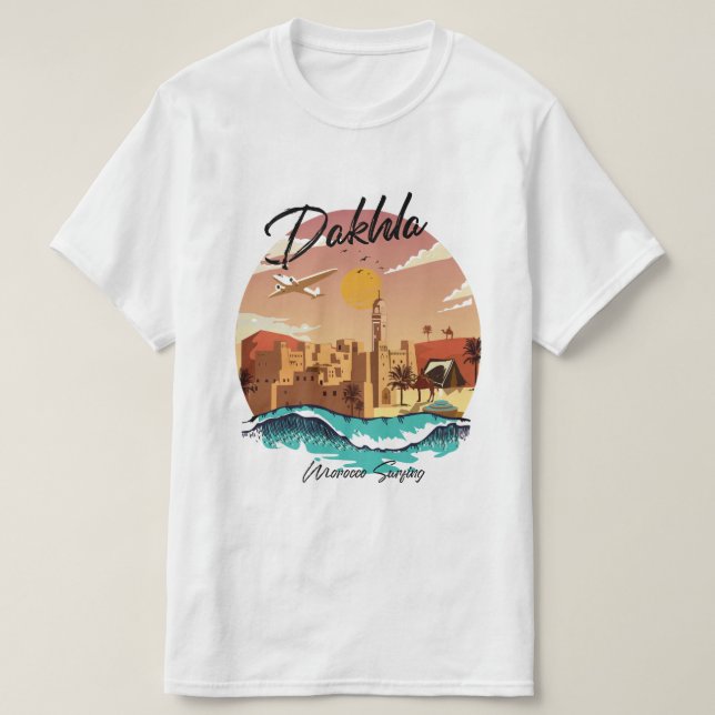 Dakhla Marocko Surfing T Shirt (Design framsida)