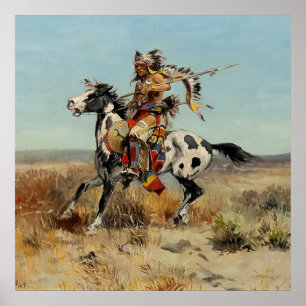 "Dakota Chief" av Charles M Russell Poster