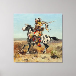 "Dakota Chief Western Art" av Charles M Russell Canvastryck
