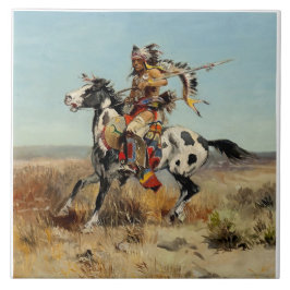 "Dakota Chief Western Art" av Charles M Russell Kakelplatta