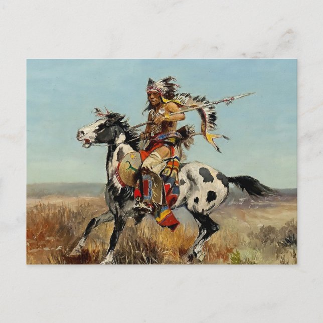 "Dakota Chief Western Art" av Charles M Russell Vykort (Framsida)
