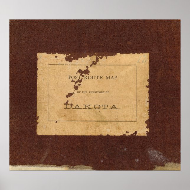 Dakota Territoriets postlinje karta Poster (Framsidan)