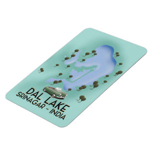 Dal Lake,Srinagar,Indien reseaffisch karta Magnet