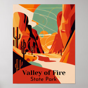 Dal of Fire Contemorary Travel Poster