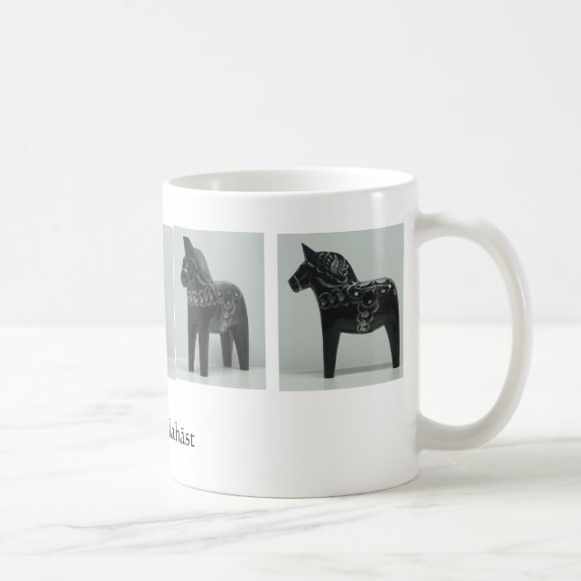 DALA HÄST kaffemugg - svart (Höger)