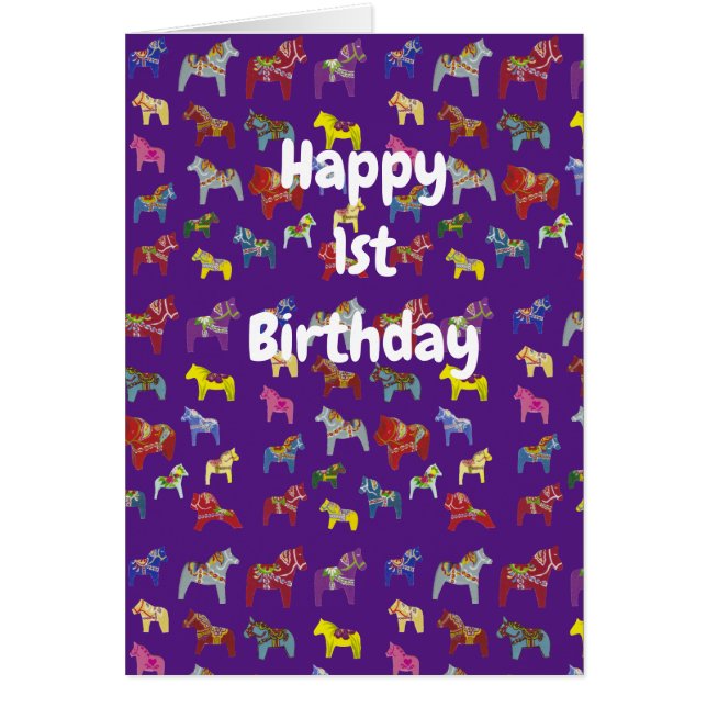 dala-hästar hälsningskort (Framsidan)