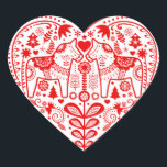 Dala Heart Hjärtformat Klistermärke<br><div class="desc">dala hjärta</div>
