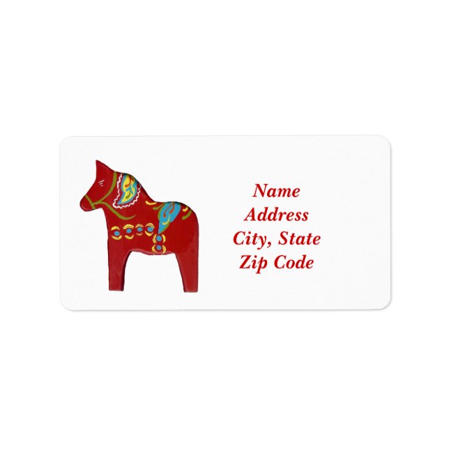 Dala Horse Adressetiketters Adressetikett (Framsidan)
