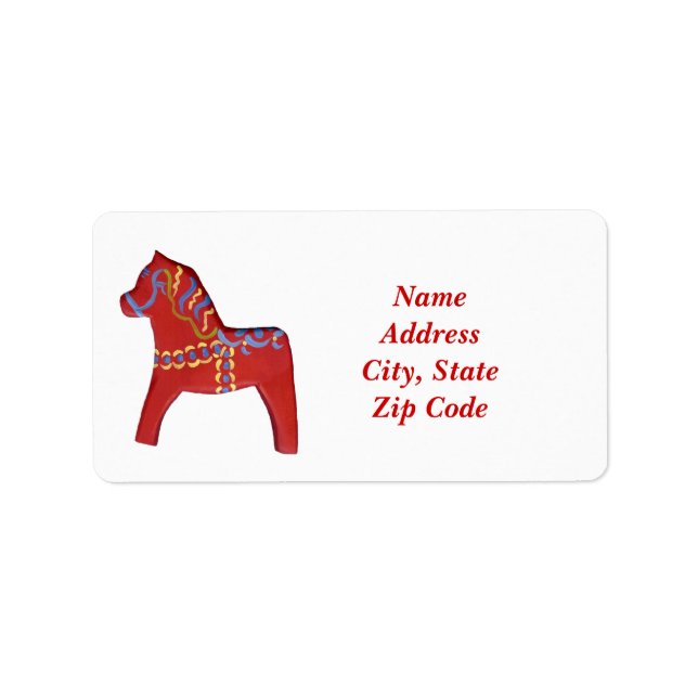 Dala Horse Adressetiketters Adressetikett (Framsidan)