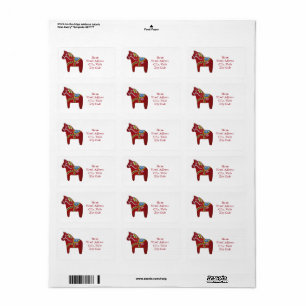 Dala Horse av Julia Persson Morrill Adressetikett