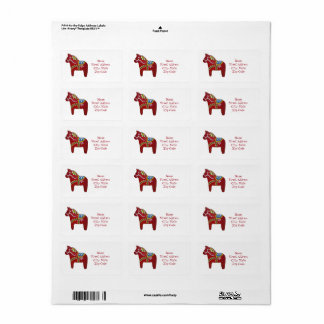 Dala Horse av Julia Persson Morrill Adressetikett