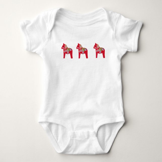 Dala Horse Barnkläders T Shirt (Framsida)