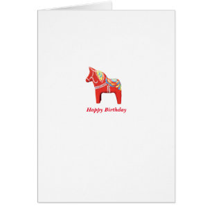Dala Horse Birthday Card Hälsningskort