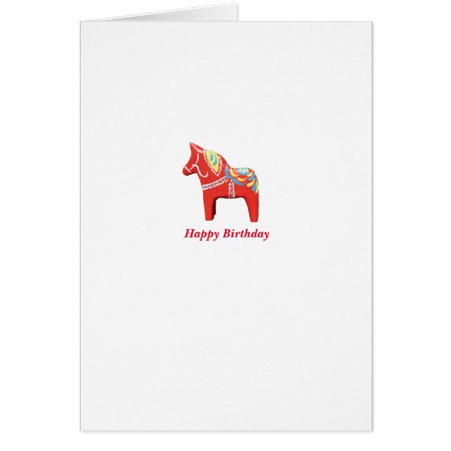 Dala Horse Birthday Card Hälsningskort (Framsidan)