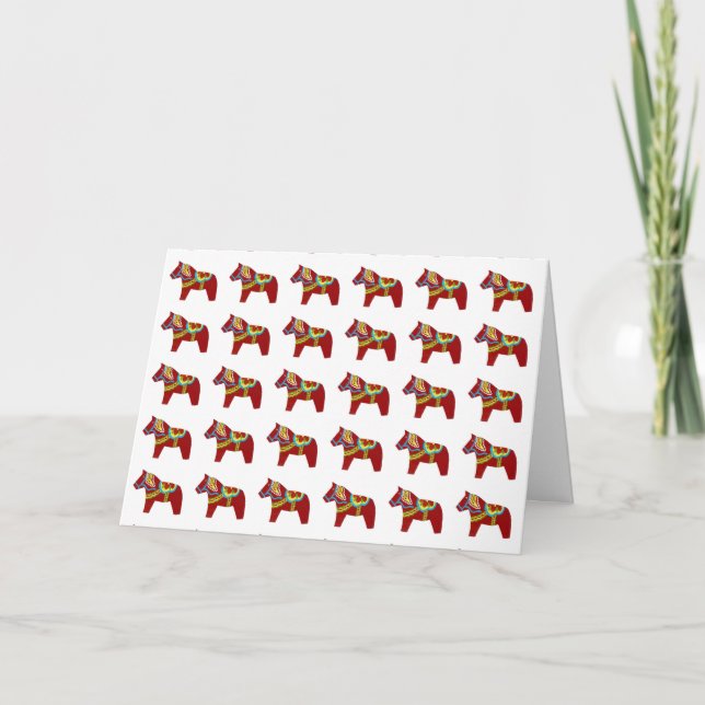 Dala Horse Birthday Card Kort (Framsida)