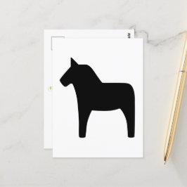 Dala Horse Black-vykort Vykort
