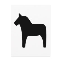 Dala Horse Black-vykort