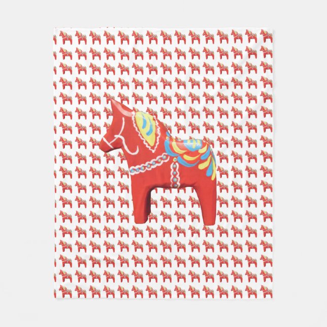 Dala Horse Blanket Fleecefilt (Framsidan)