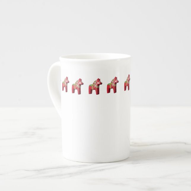 Dala Horse Bone China Mugg Benporslin Mugg (Framsida vänster)