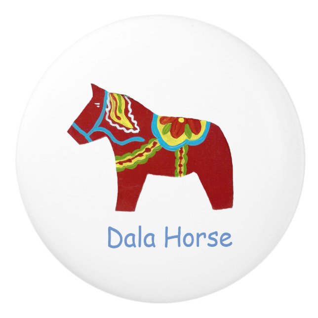 Dala Horse Ceramic Knob Knopp (Framsidan)