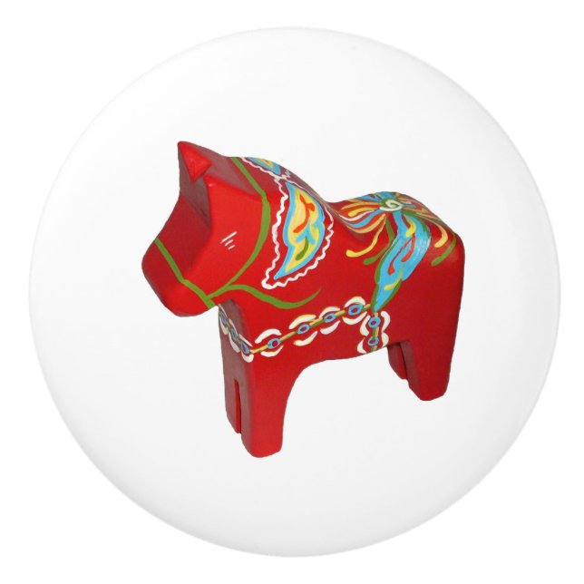 Dala Horse Ceramic Knob Knopp (Framsidan)