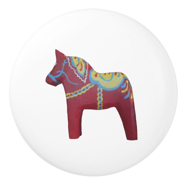 Dala Horse Ceramic Knob Knopp (Framsidan)