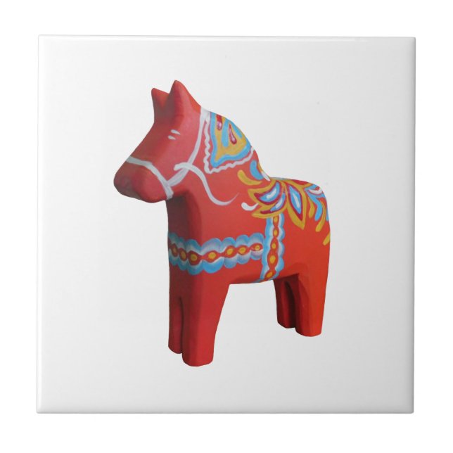Dala Horse Ceramic Tile Kakelplatta (Framsidan)