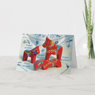 Dala Horse Collection-födelsedagskort Kort