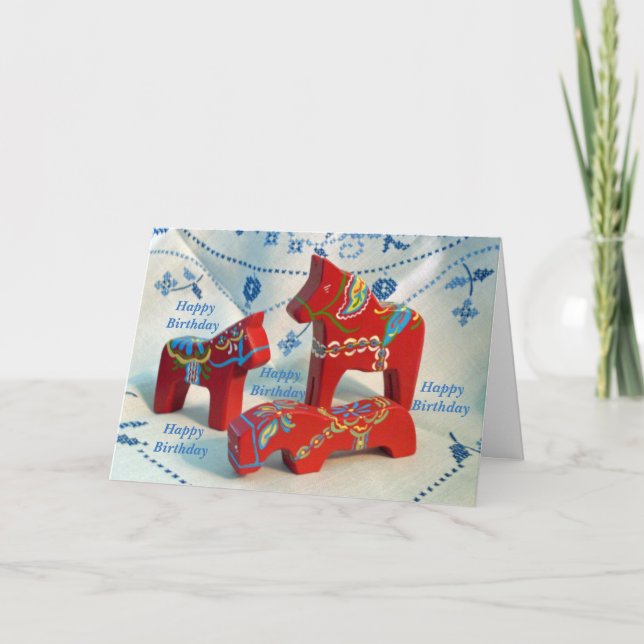Dala Horse Collection-födelsedagskort Kort (Framsida)