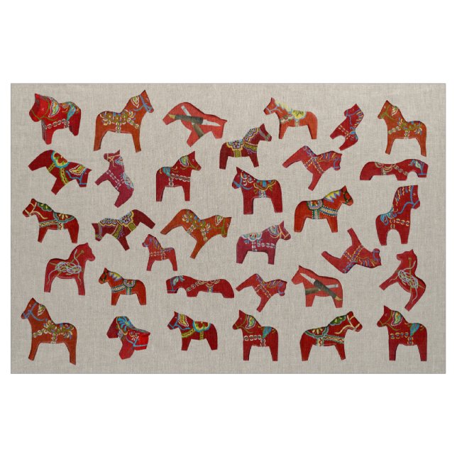 Dala Horse Collector's Fabric Tyg (Yard)