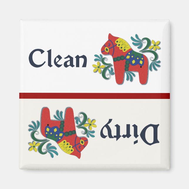 Dala Horse Dishwasher Helper Magnet (Framsidan)