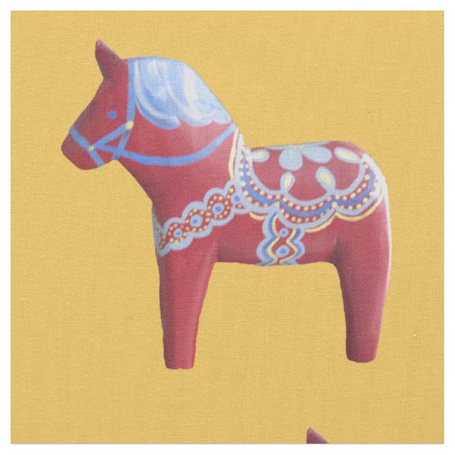 Dala Horse Fabric Tyg (Närbild)