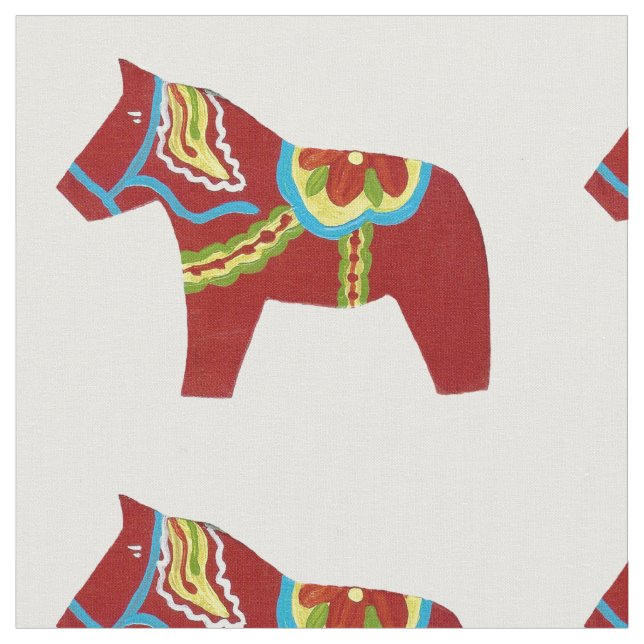 Dala Horse Fabric Tyg (Närbild)