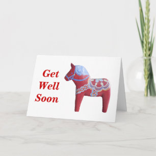 Dala Horse Get well Card Kort