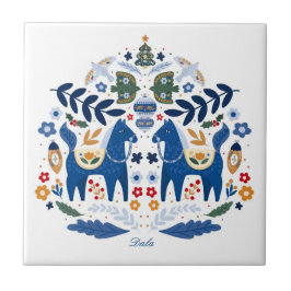 Dala Horse - Home Sweet Home Kakelplatta