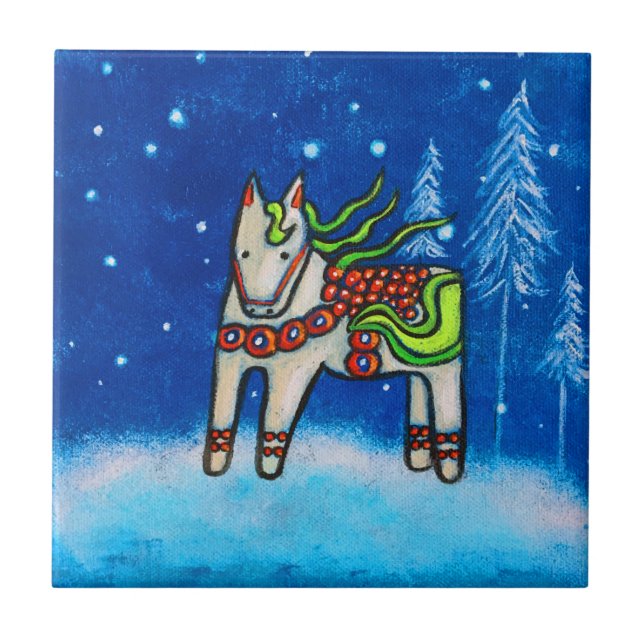 Dala Horse I Tile Underlägg (Framsidan)