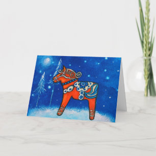 Dala Horse II-julkort Helgkort
