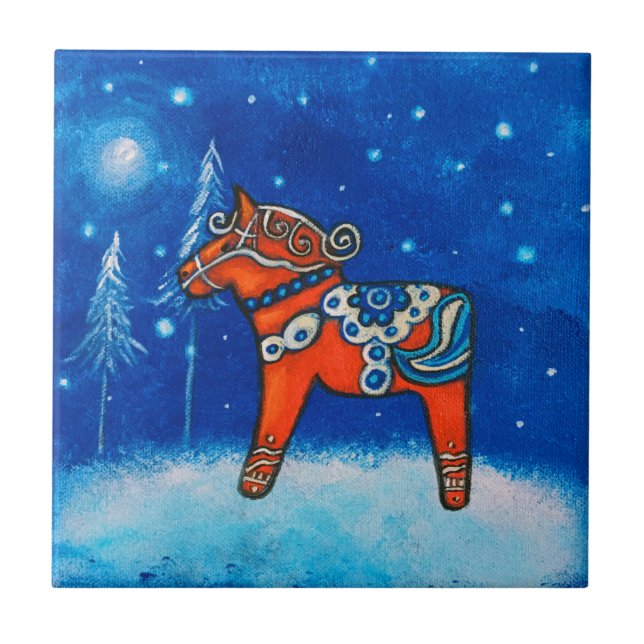 Dala Horse II Tile Underlägg (Framsidan)