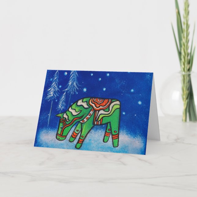 Dala Horse III julkort Helgkort (Framsida)