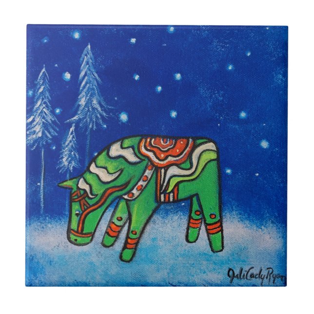 Dala Horse III Tile Underlägg (Framsidan)