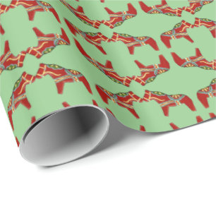 Dala Horse Jul Wrapping Papper Presentpapper