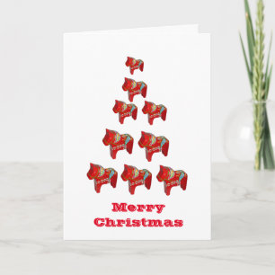 Dala Horse Julgran Card Helgkort