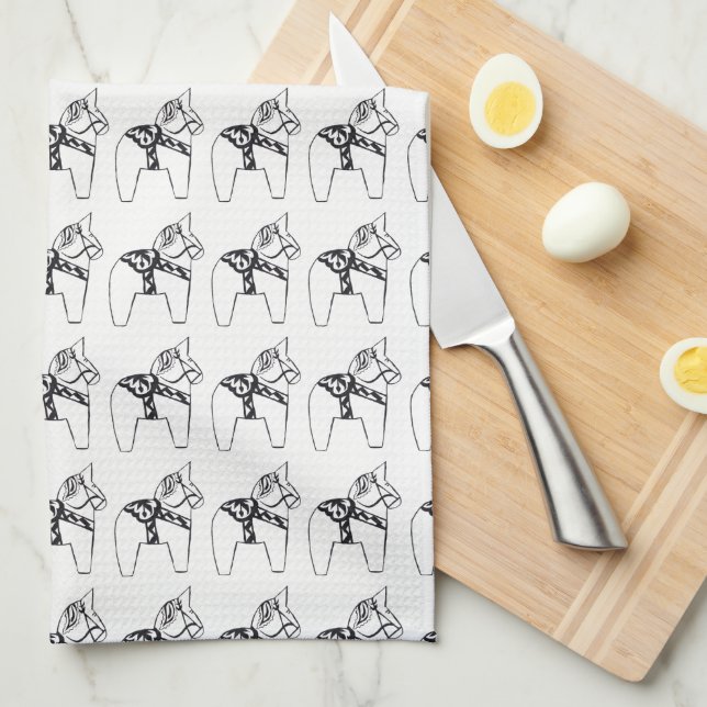 Dala Horse Kitchen Towel Kökshandduk (Vikt i Fjärdedel)