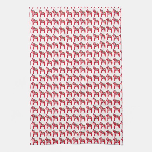 Dala Horse Kitchen Towel Kökshandduk (Vertikal)