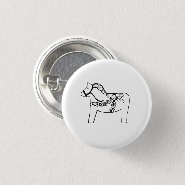 Dala Horse Knapp (Framsida & baksida)