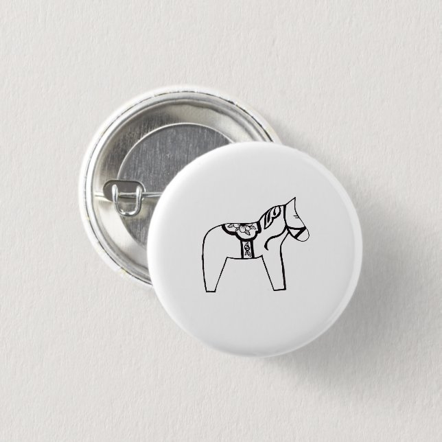 Dala Horse Knapp (Framsida & baksida)