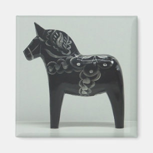 DALA HORSE magnet (svart)
